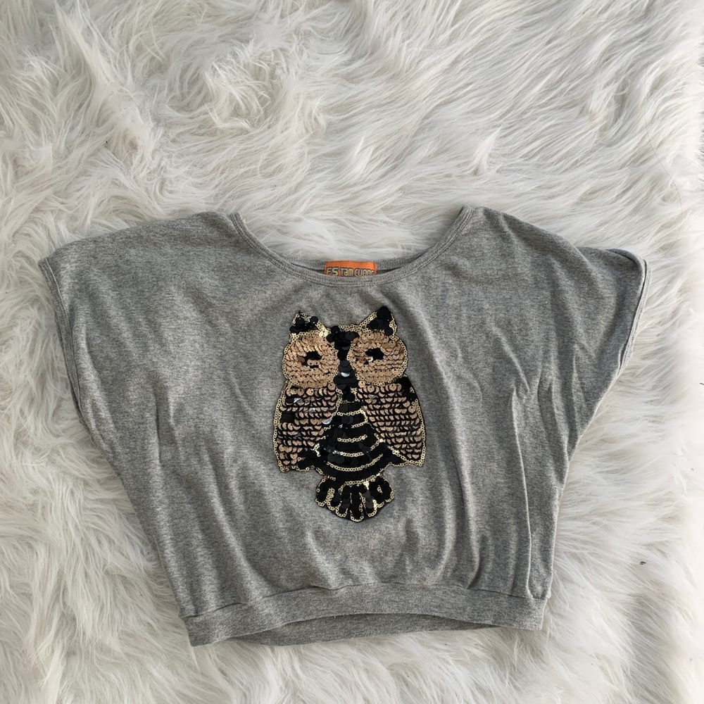 ‼️ Owl Gray Crop Top ‼️